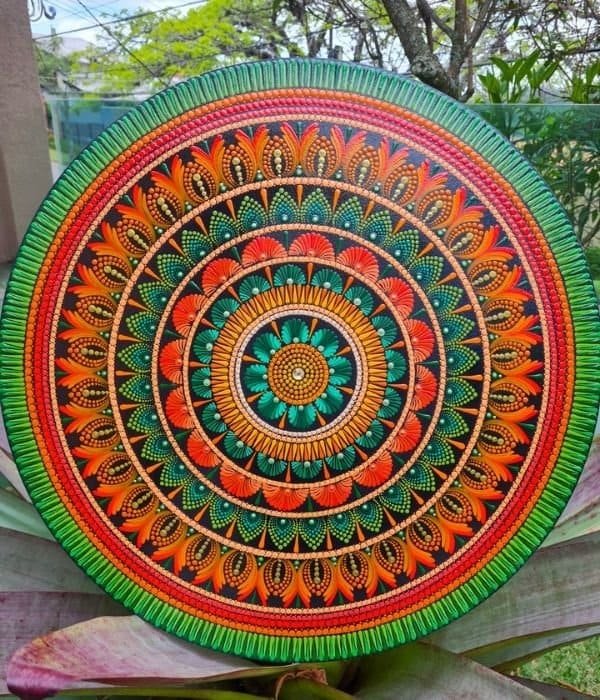 Mandala Verde e Laranja